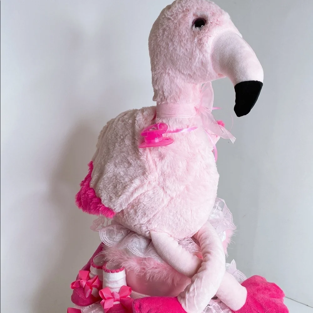 Pink Flamingo Diaper Cake, Flamingo Themed, Flamingo Baby Shower, Centerpiece